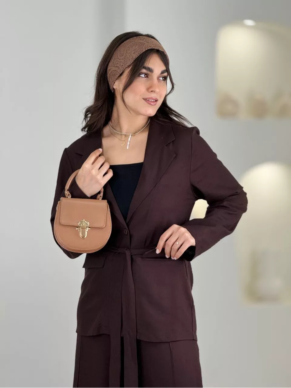 ست کت و شلوار 61545 لینن یقه انگلیسی RY