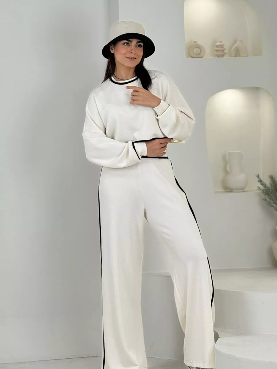 ست بلوز و شلوار 61577 ایشو نواری RY