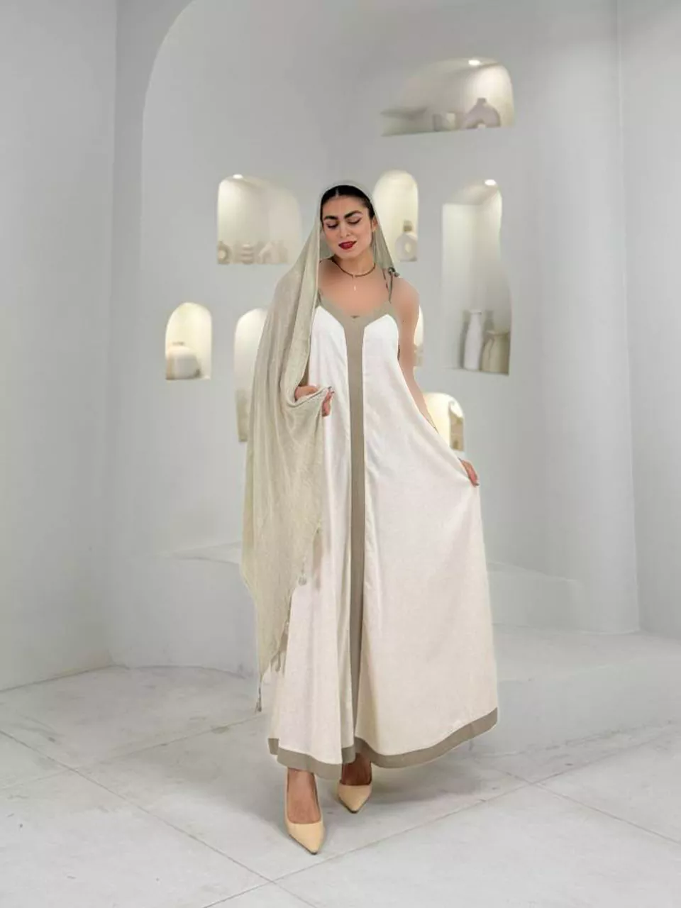 سارافون لانگ 61598 لینن بندی دو رنگ RY