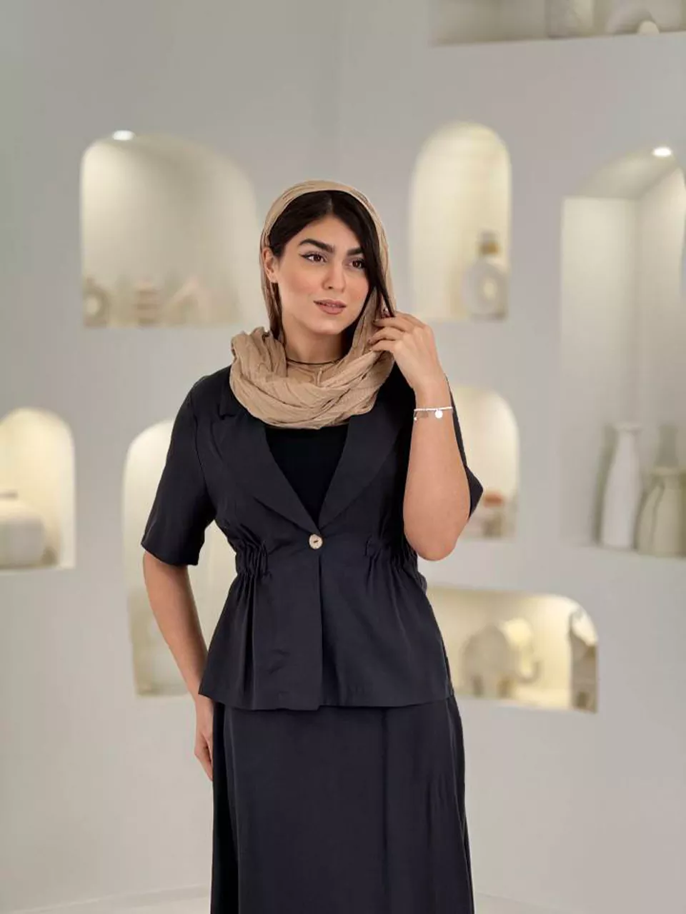 ست کت و دامن کمرکش 61581 مدال RY