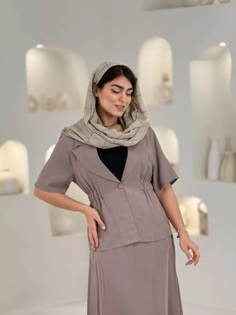 ست کت و دامن کمرکش 61581 مدال RY