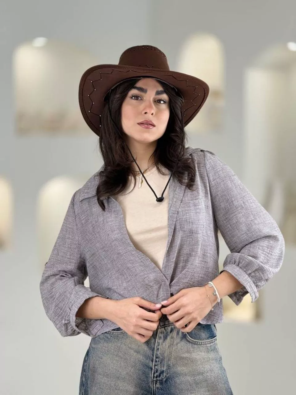 مانتو شومیزی 61535 جلوگره ی تاپ دار داماسک RY