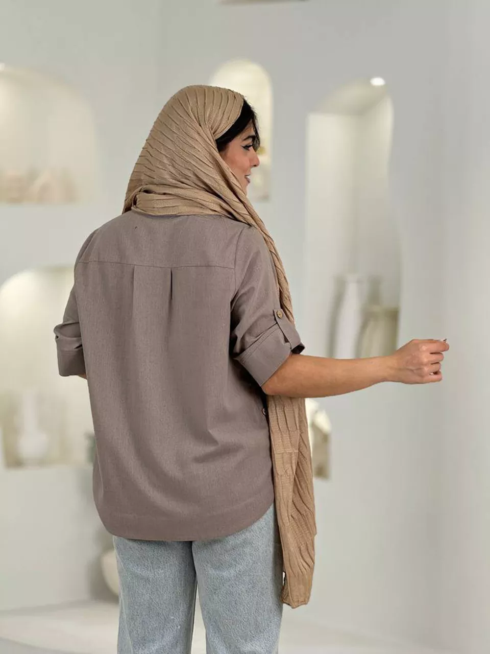 مانتو شومیزی 61605 دکمه چوبی RY