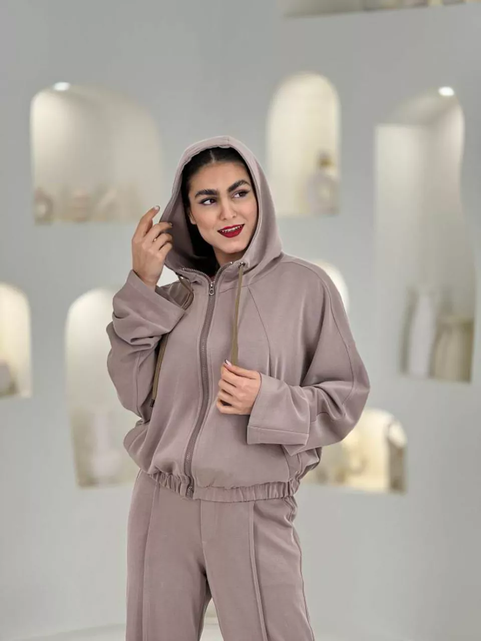ست سوییشرت و شلوار 61566 ایشو کلاهدار RY