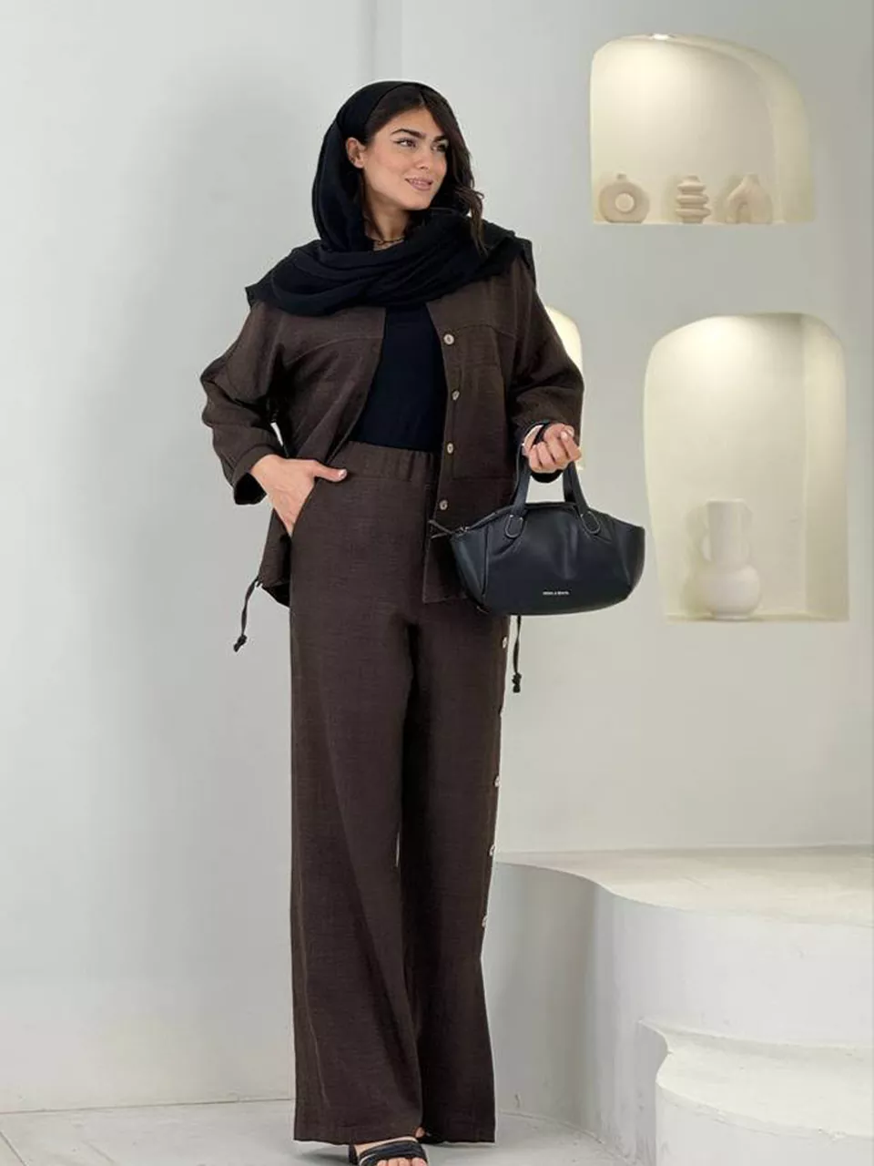 ست مانتو و شلوار 61592 گت دار RY