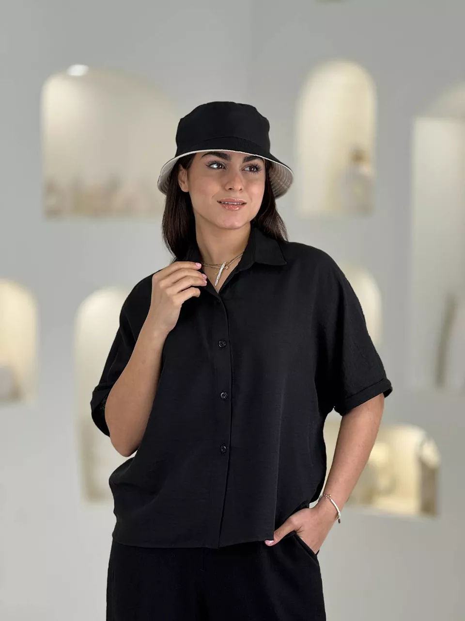 مانتو شومیزی 10130 کیمونو آستین کوتاه RY