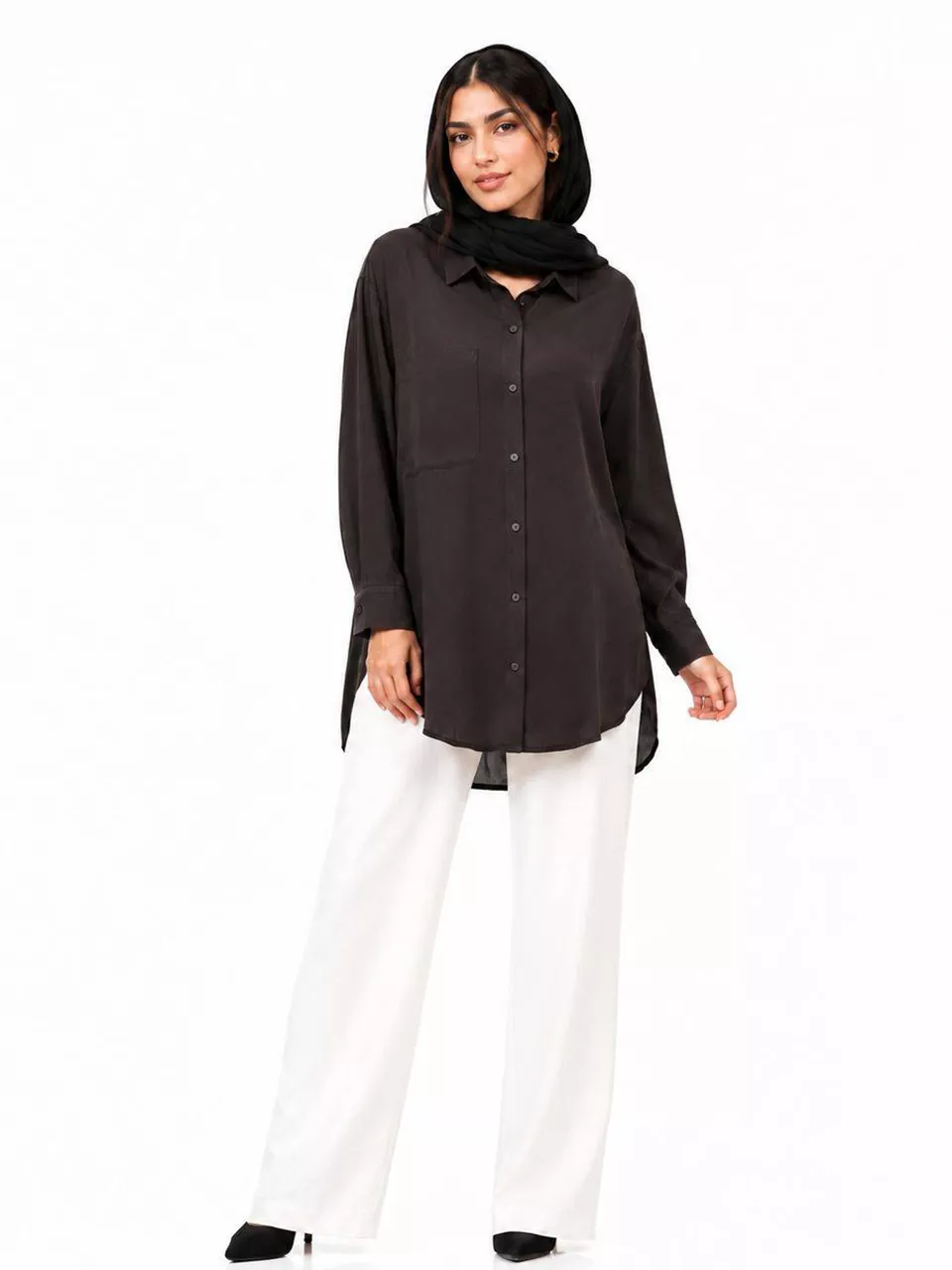 مانتو شومیزی 61629 پشت پیله سایز بزرگ سیلکا RY