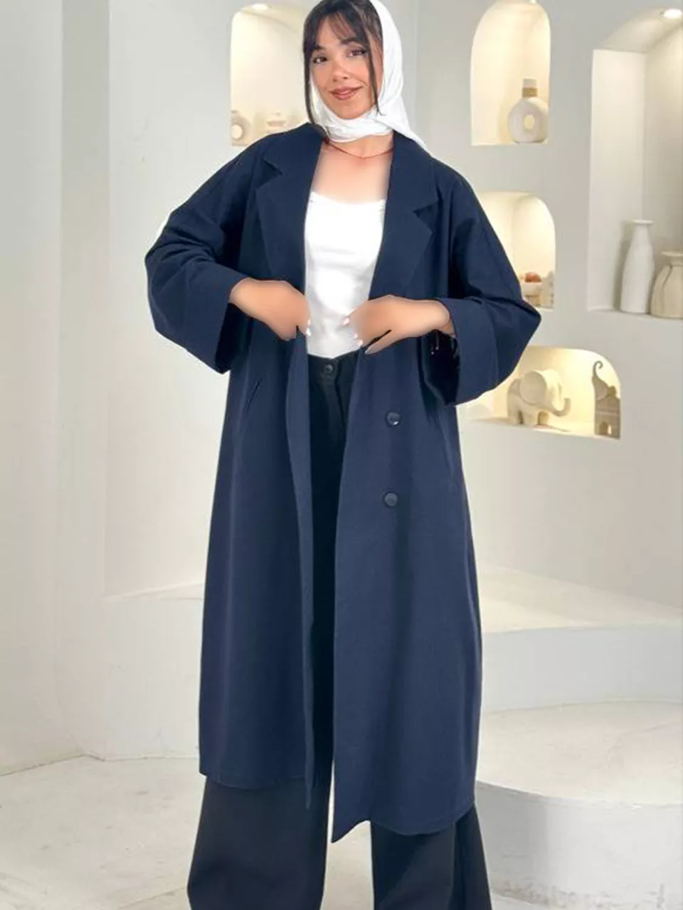 مانتو لانگ 61614 لینن پاگن دار RY