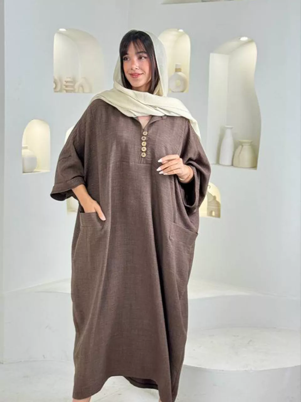 مانتو پیراهنی 61647 دو جیب لویئزا RY