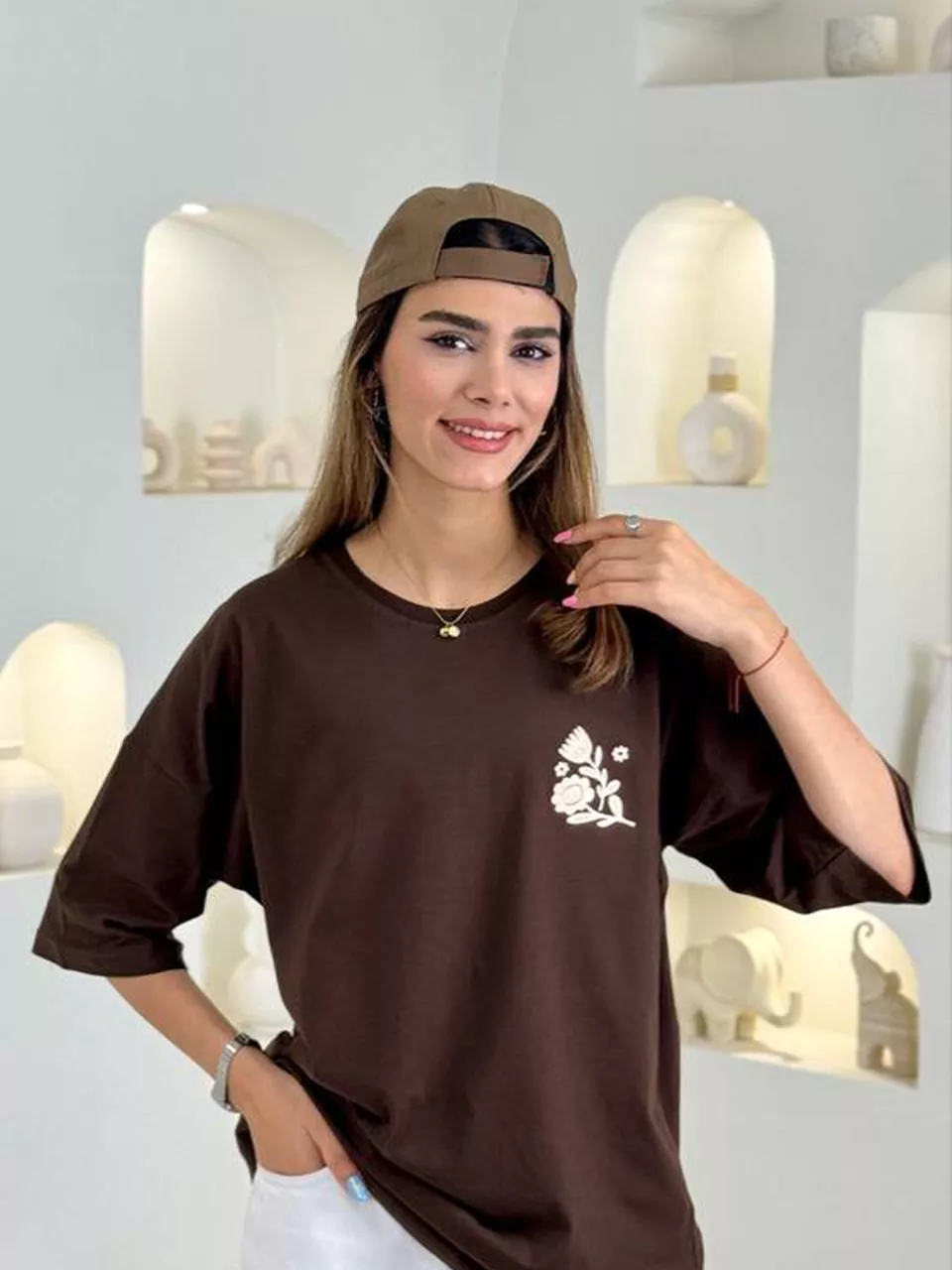 تی شرت میدی 21128 طرح گل RY