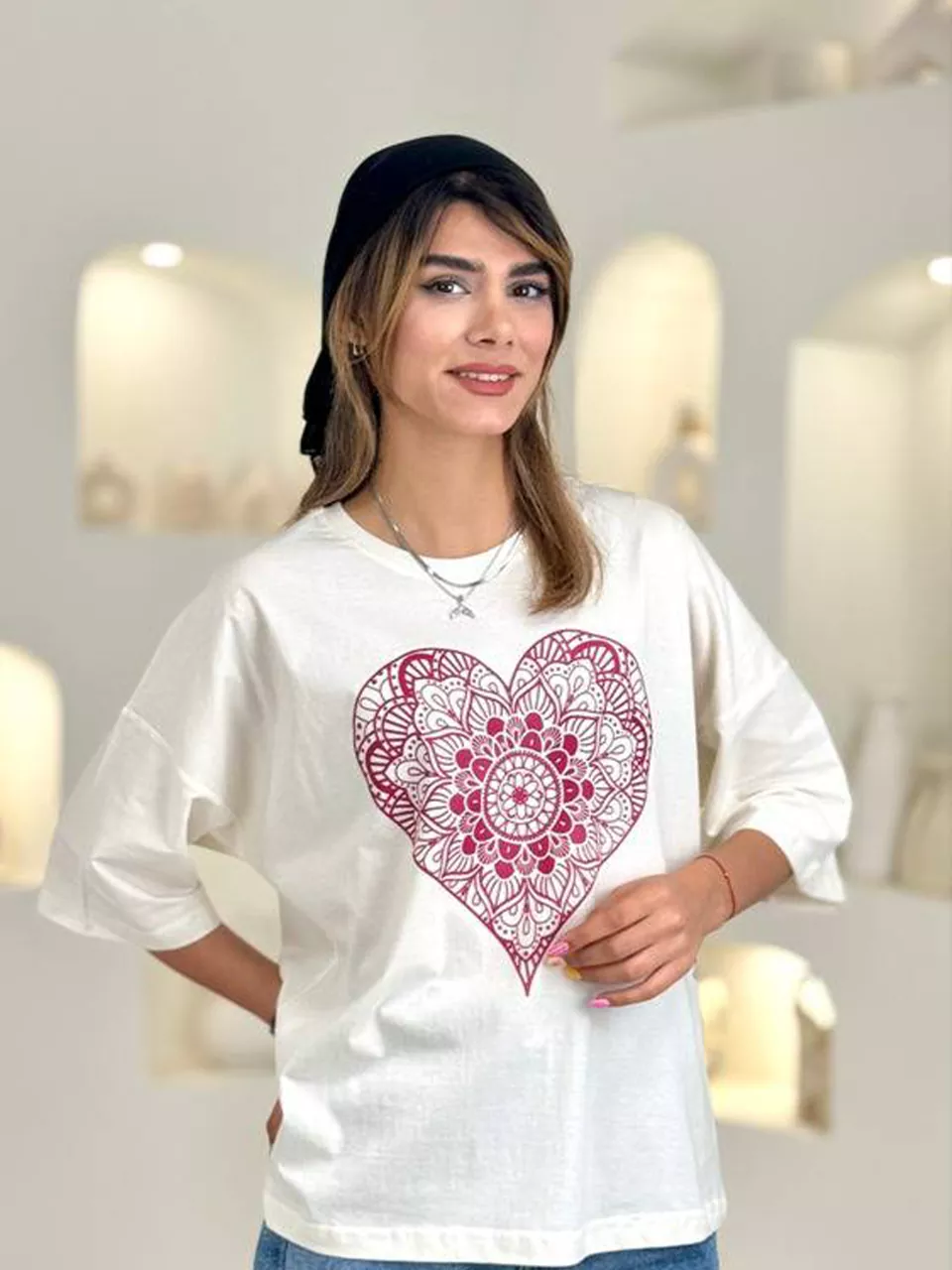 تی شرت باکسی 21132 RY - heart