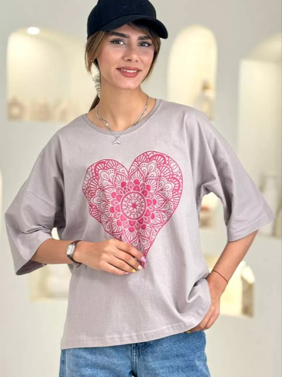 تی شرت باکسی 21132 RY - heart