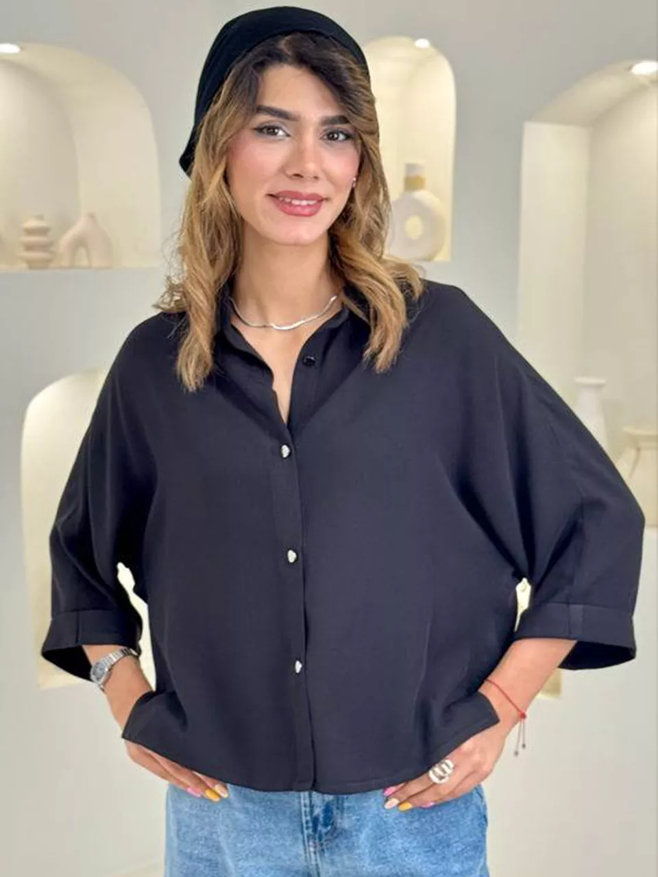 شومیز 61666 بغل چاکدار سیلکا RY