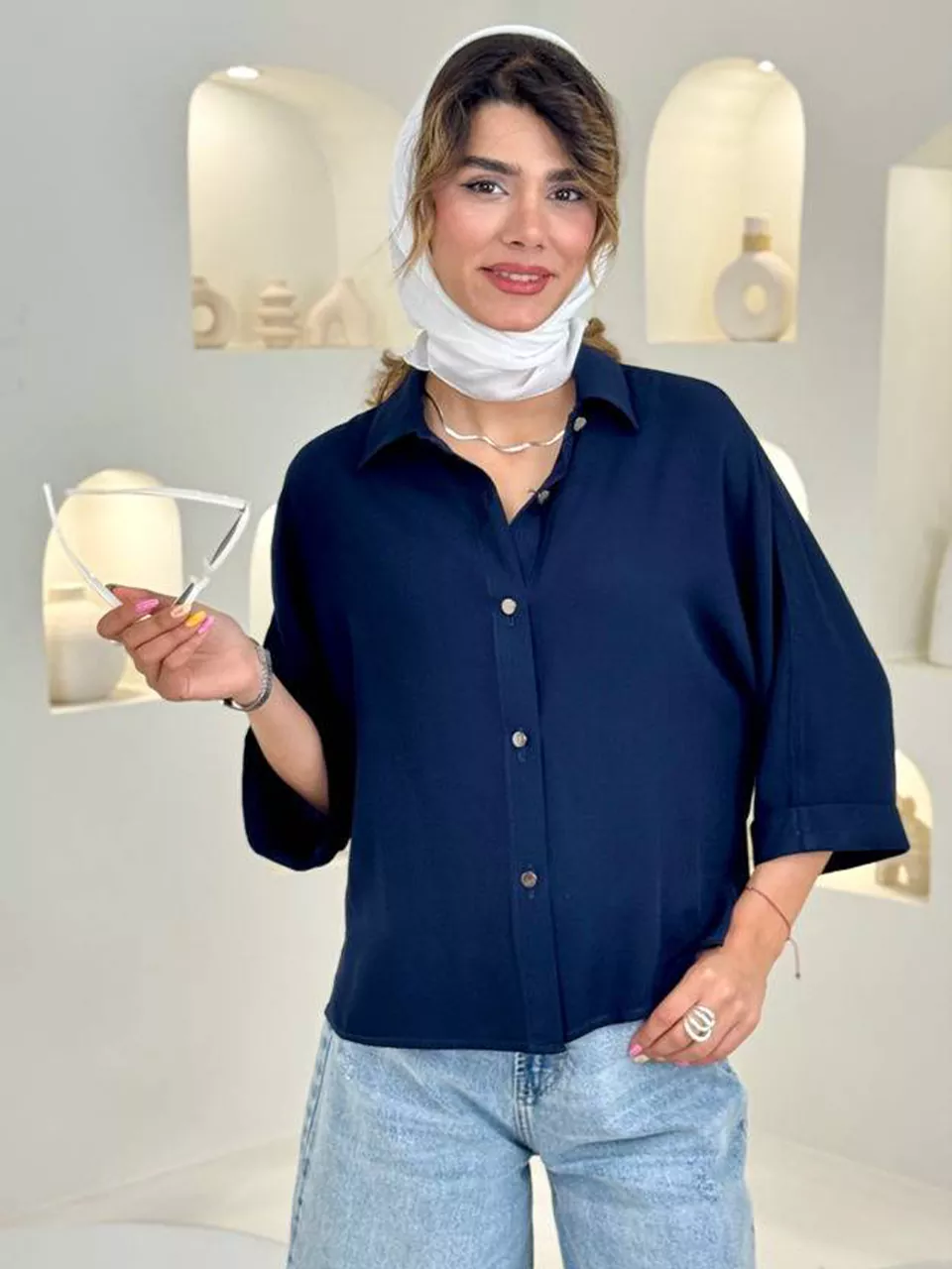 شومیز 61666 بغل چاکدار سیلکا RY