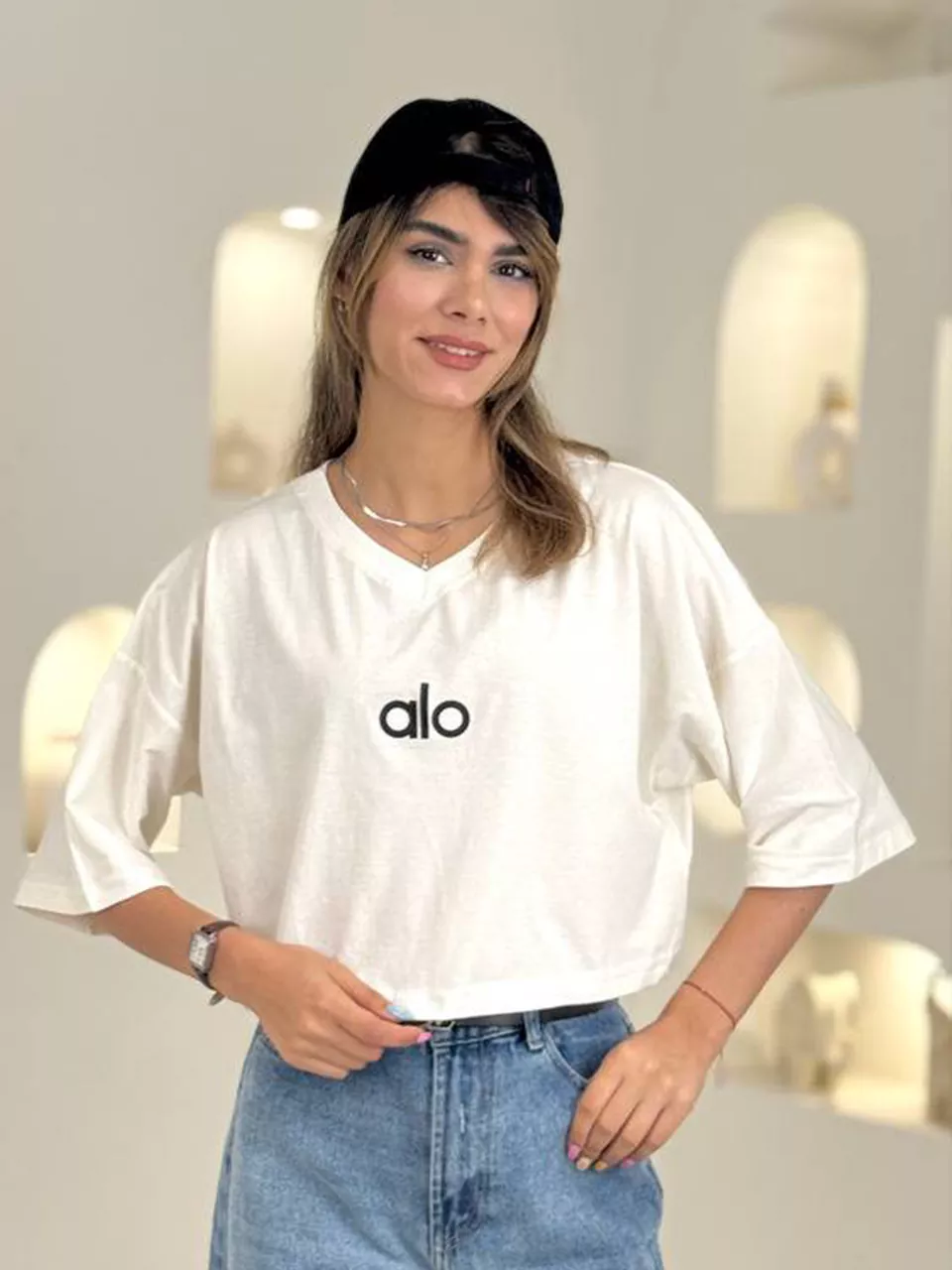 تی شرت باکسی 21145 کراپ RY - alo