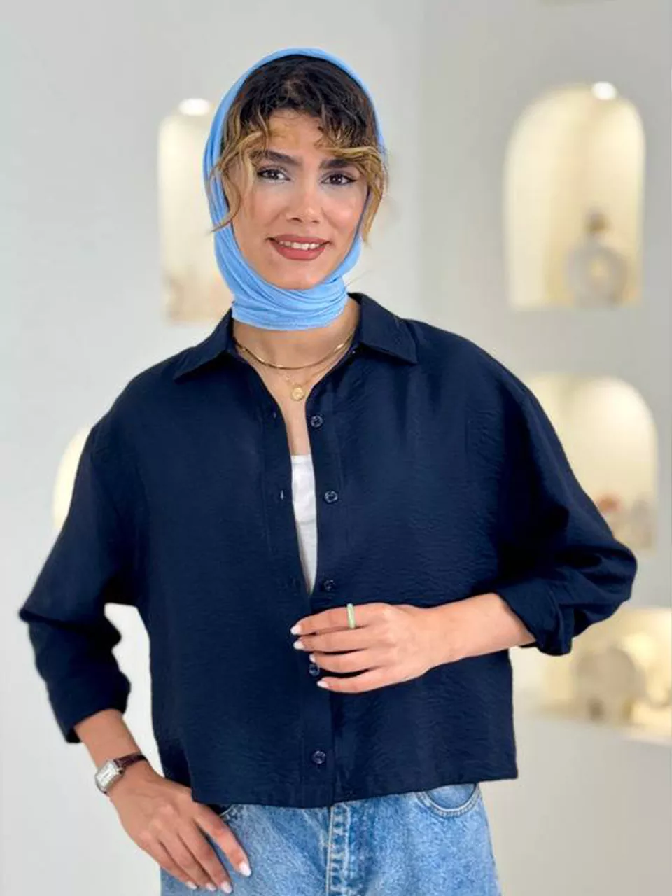 شومیز 61633 پایین گت دار پری ایر RY
