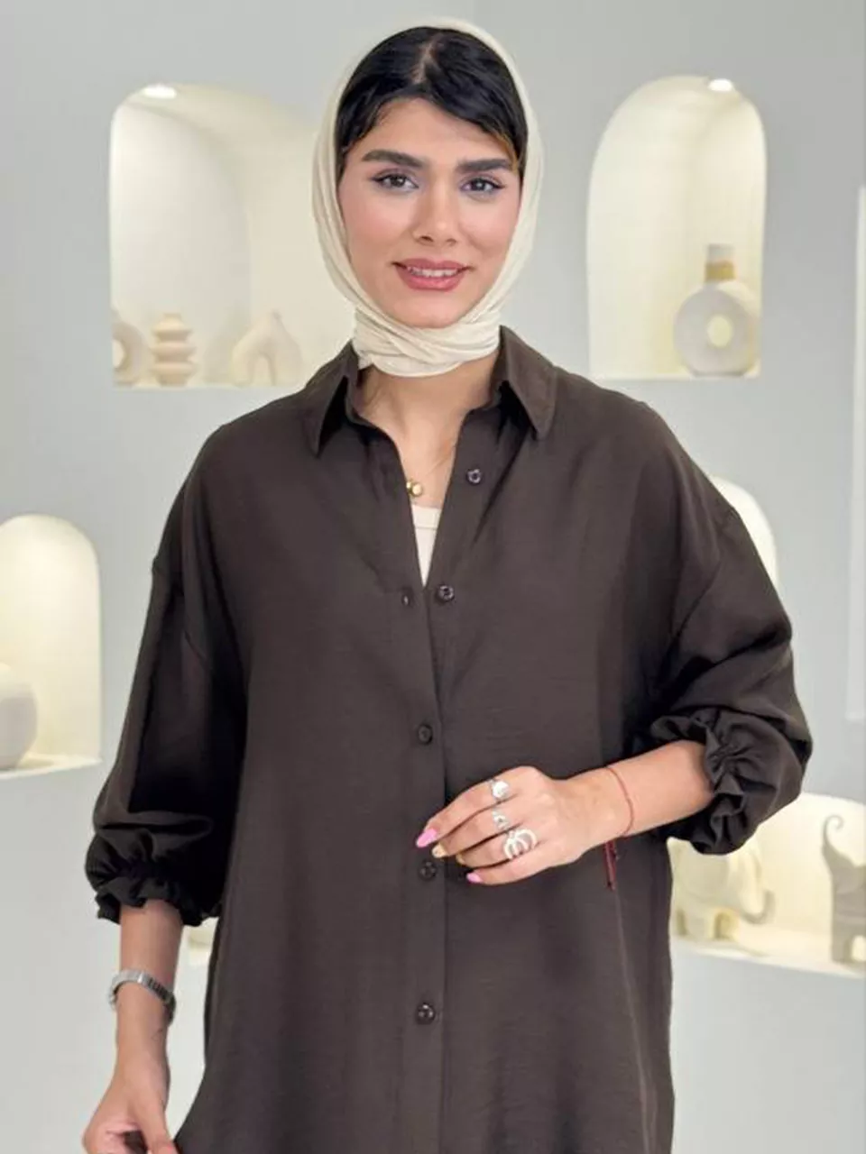 مانتو شومیزی 61695 مچ چین دار سویوک RY