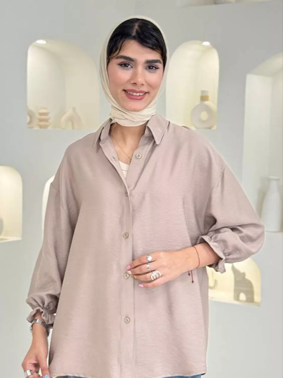مانتو شومیزی 61695 مچ چین دار سویوک RY